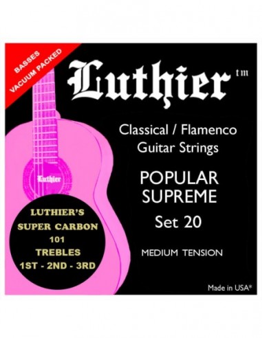 Juego Cuerdas Luthier 20 Super Carbon...