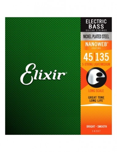 Juego 5 Cuerdas Bajo Elixir 14207...