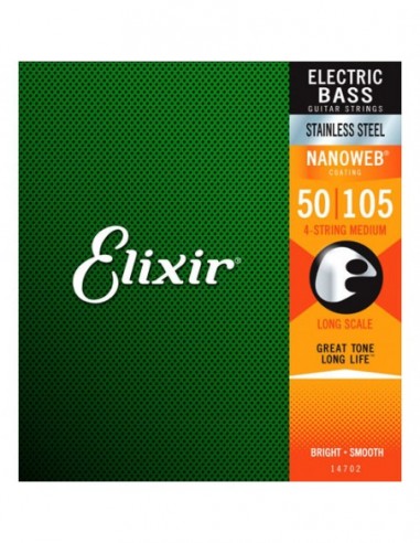 Juego 4 Cuerdas Bajo Elixir Stainless...