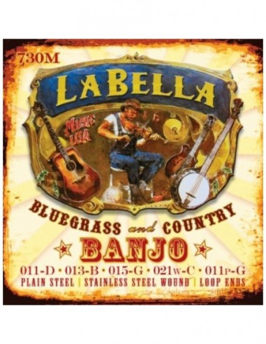 Juego Banjo 5 Cuerdas La Bella 730-M